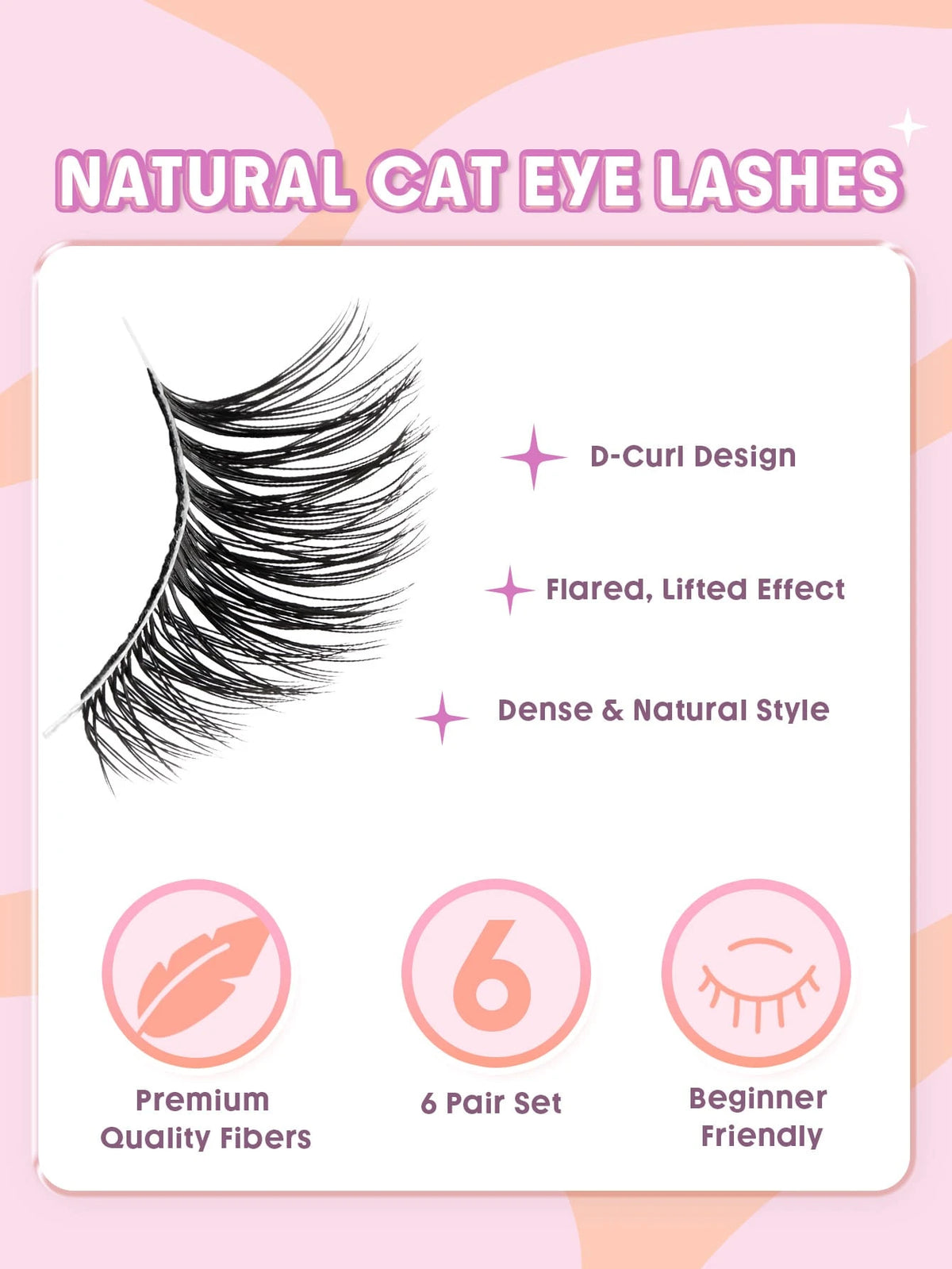 Women's Natural Cat Eye Half Strip False Eyelash Set