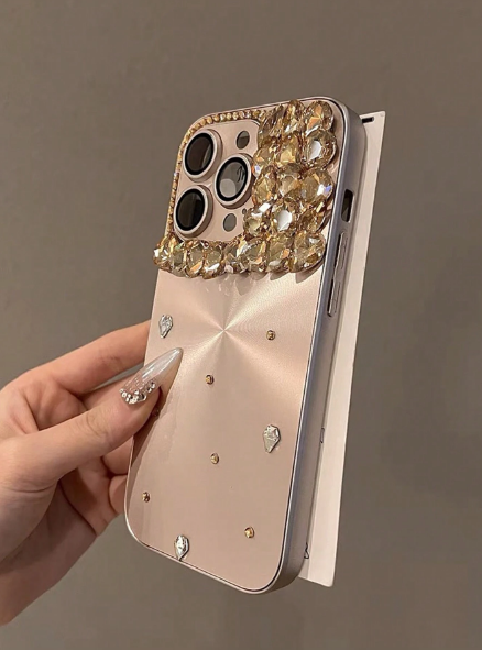 Rhinestone Handmade Inlaid Rhinestone PC Full Coverage Anti-Fall Phone Case>