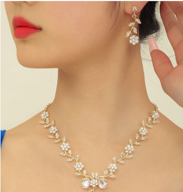 Shein 3pcs/set Rhinestone Decor Jewelry Set +