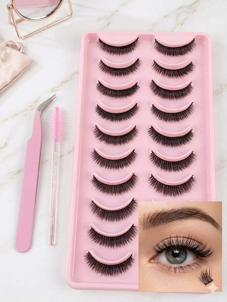 Shein Professional Faux Cils Set with Application Tools and Visual Result Model, Code: Y2-1 -.