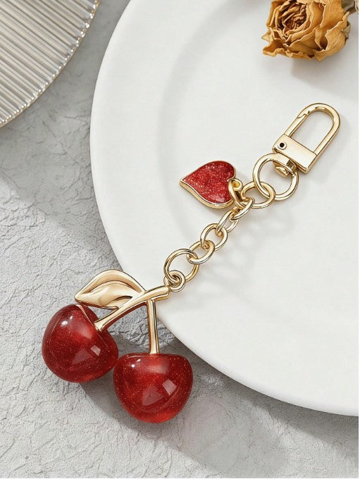 Shein Cherry Shaped Buckle Decor Keychain -.