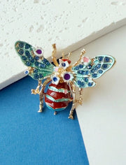Shein 1pc Exquisite Bee Brooch With Rhinestone Decor Women's Lapel Pin Elegant Jewelry Accessory >