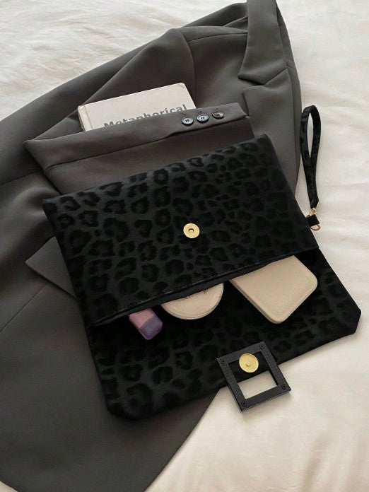 Shein Fashionable Leopard Print Small Square Bag Flap Cover Handbag>