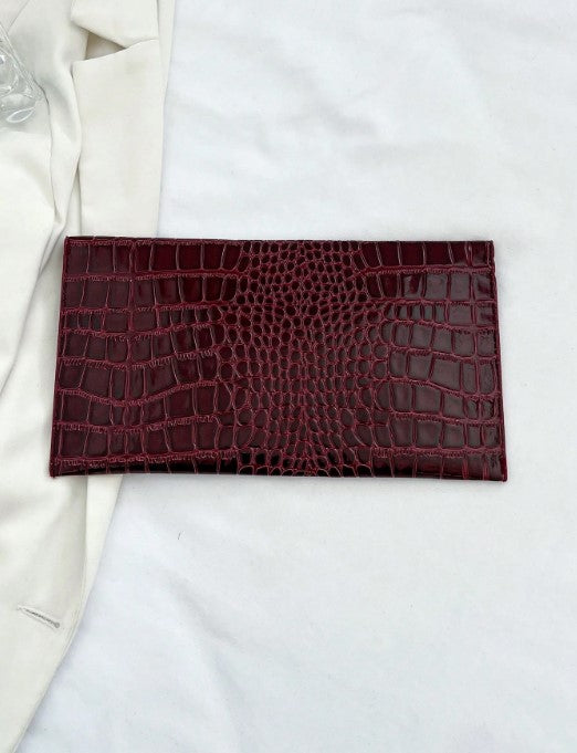 Shein 1pc Minimalist Solid Color Chic Faux Stone Texture Clutch Bag -.