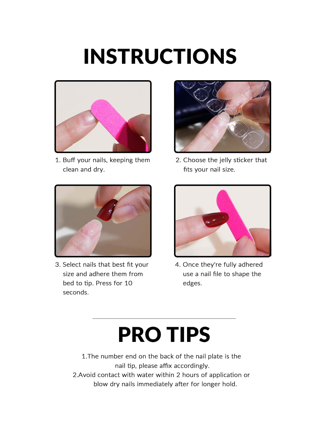 Shein 24pcs Wear-Style Long Almond Shaped Simple French Glitter Press On Nails>