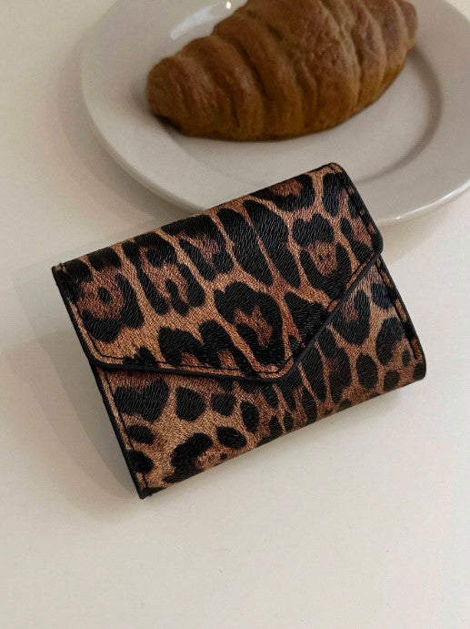 Shein 1pc PU Leather Folding Compact Wallet -.