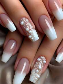 Shein 24pcs Long Coffin-Shaped Reusable Acrylic Fake Nails>