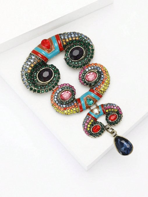 Shein Rhinestone Vintage Style Middle Brooch>