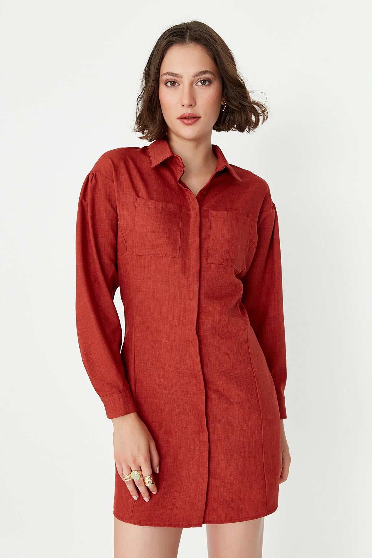 TRENDYOLMİLLA Tile Shirt Dress, L +