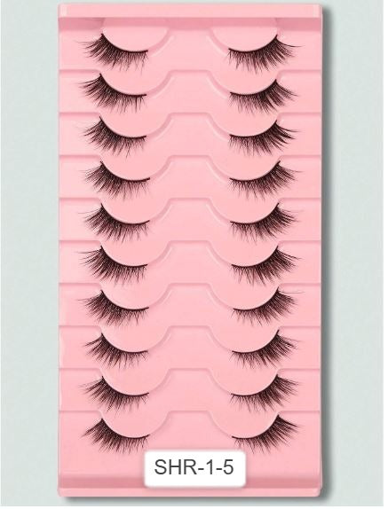 Shein 10pairs Natural Crossed Eyelashes With Cat Eye Effect, SHR-1-5 +