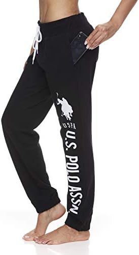 U.S. Polo Women's Printed French Terry Boyfriend Jogger Sweatpants, L /