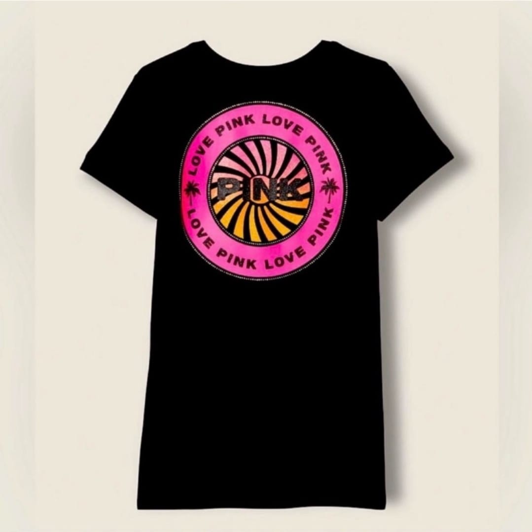 PINK Shine Logo Perfect T-Shirt, S +