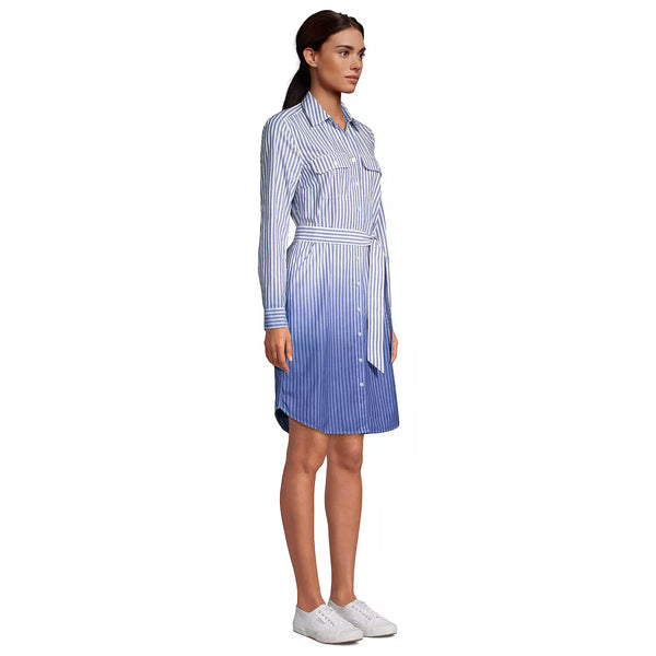 Lands' End Women's Long-Sleeve Shirt Dress, 3XL +