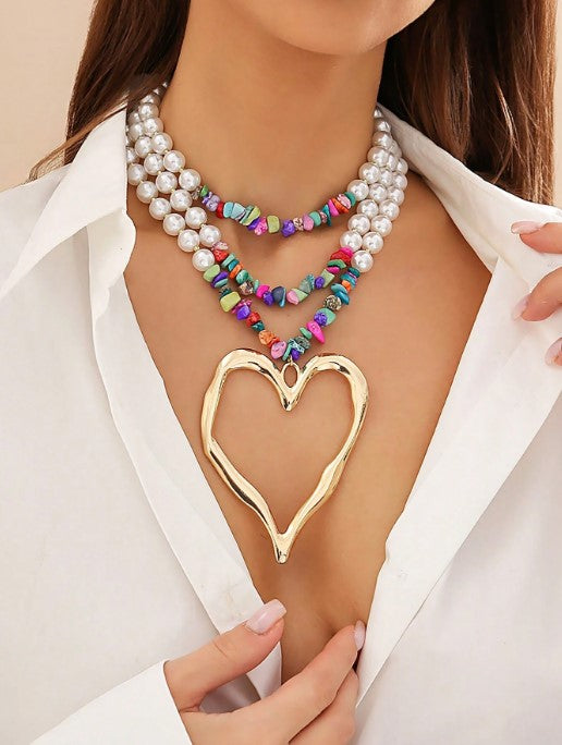 Shein 1pc Bohemian Vintage Multilayer Necklace>