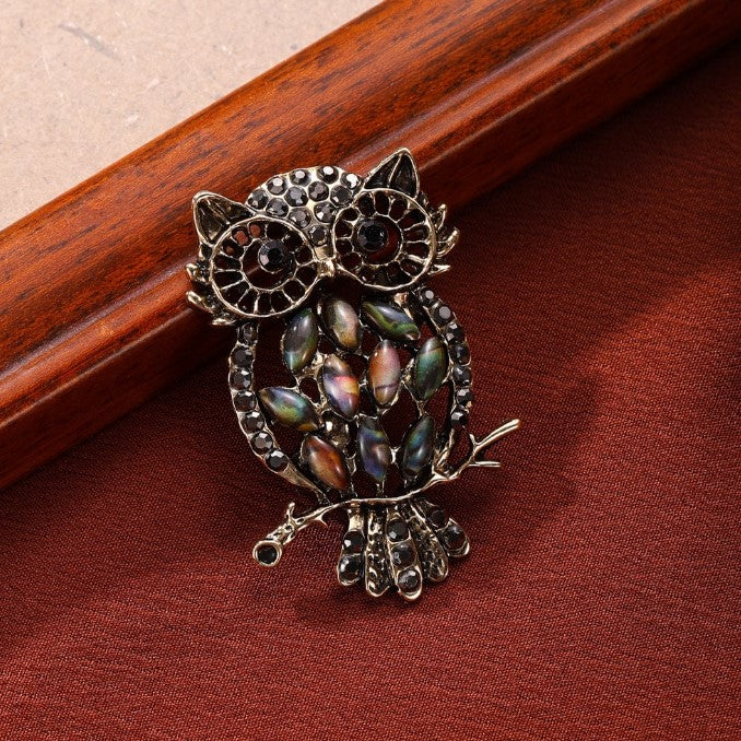 Shein Owl Brooch Niche Fashion Luxury Lapel Pin>