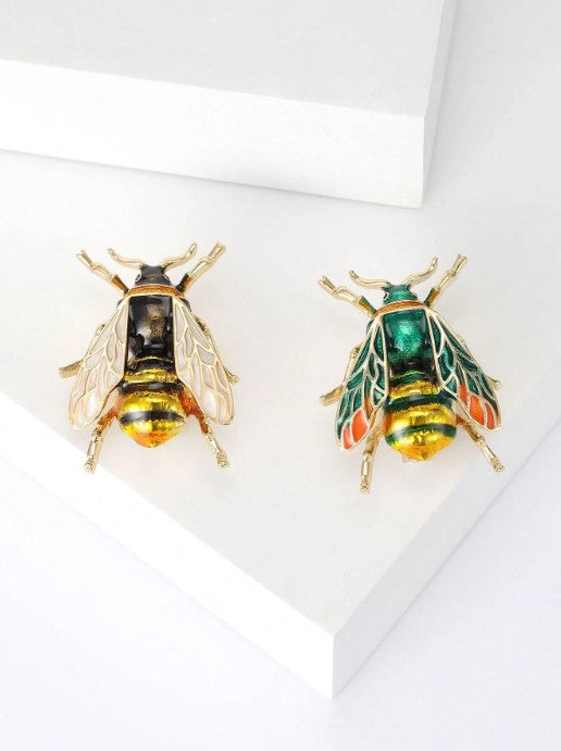 Shein Luxury Enamel Rhinestone Bee Brooches Insect Pins>