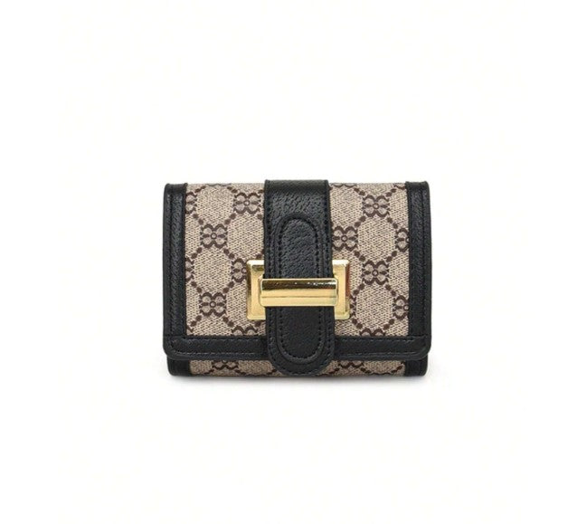 Shein Women's Tri-Fold Flap Closure Short Floral Print Multi-Card Holder Wallet -.