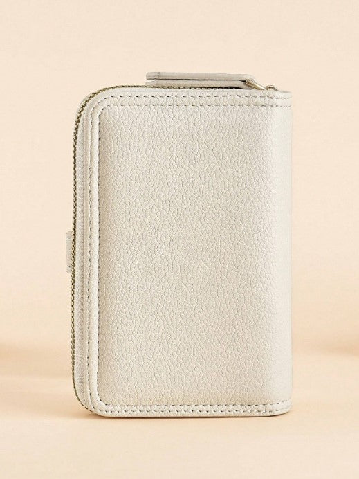 Shein Stylish Zipper Wallet Clutch Pouch With Gold Buckle Strap -.