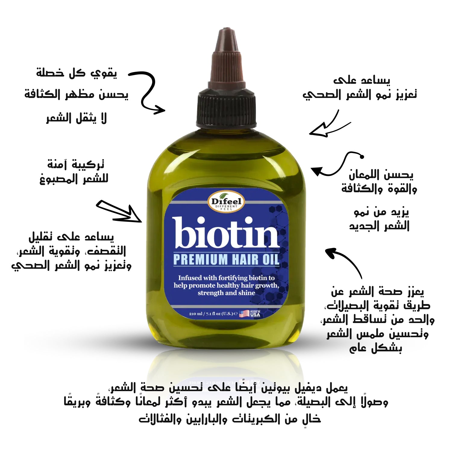 Difeel Biotin Premium Hair Oil 75ml -.