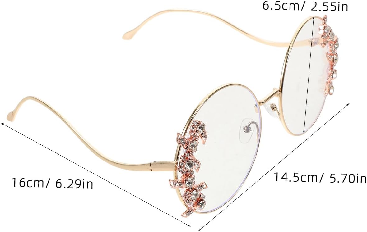 Women's Bohemian Colorful Metal Rhinestone Round Sunglasses