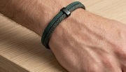 Men's Black Magnetic Bracelet With Colorful Braided Rope