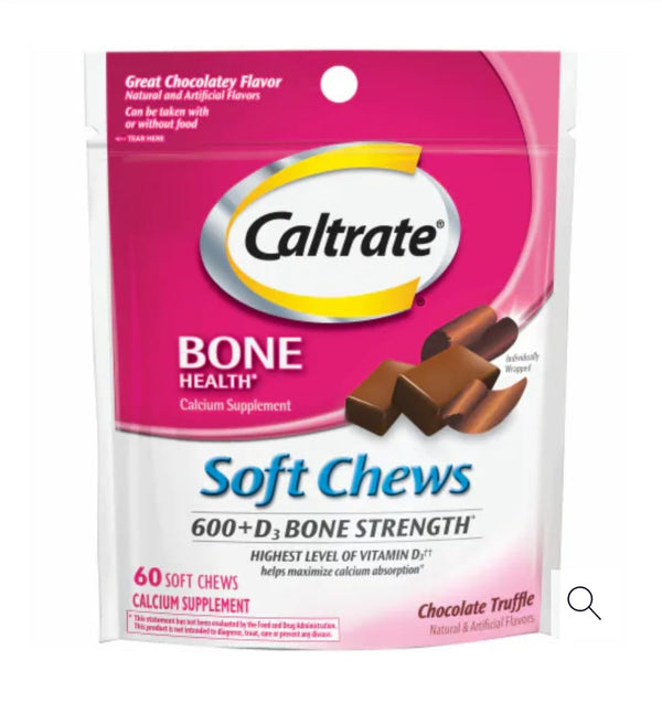 Caltrate Soft Chews 600+D3 Bone Strength, 60 chews +