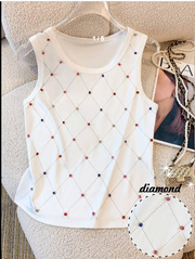 Shein Fashionable Crystal Embellished Camisole, M>