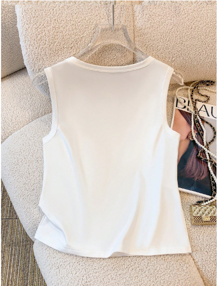 Shein Fashionable Crystal Embellished Camisole, M>
