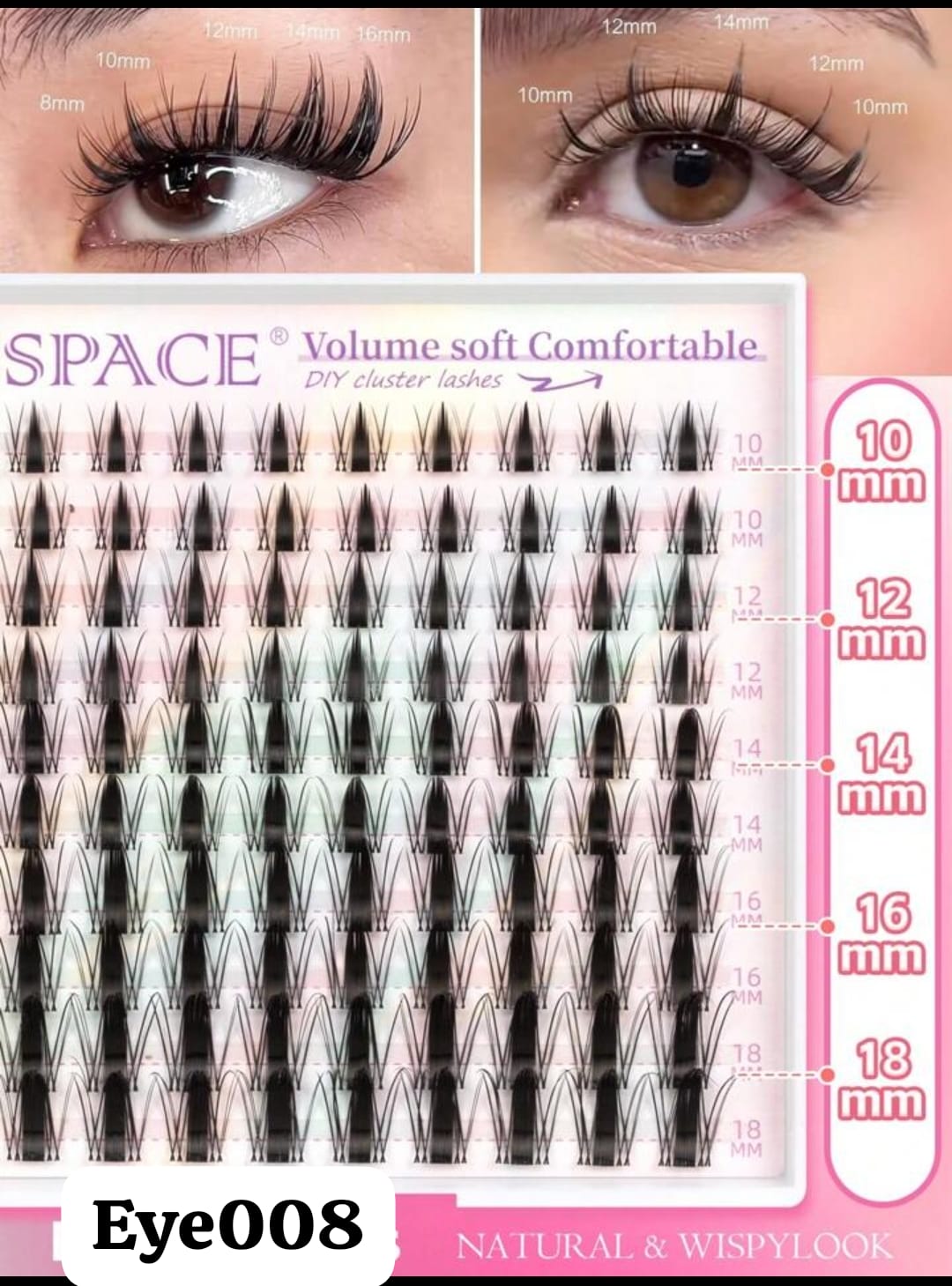 Shein 100pcs Fluffy Individual False Eyelashes, D Curl Voluminous & Lengthening, Code: Eye008