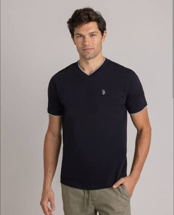 U.S. Polo Double V-Neck T-shirt, XL +