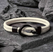 Men's Minimalist Braided Rope  Bracelet With Clasp white