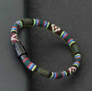 SHEIN 2025 Rope Bracelet For Men 6mm Bohemian Fabric Bracelet Bangle For Wristband Jewelry