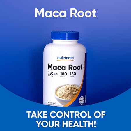 Nutricost Maca Root (Lepidium meyenii) 750mg, 180 Capsules, 180 Servings +