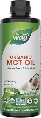 Nature's Way Non-GMO, Gluten-free Organic MCT Oil From Coconut, 14g, 16fl. oz +