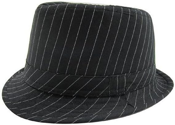 Hooyi Boy Girl Fedora Jazz Hat Plaid Pot Cap Grid +