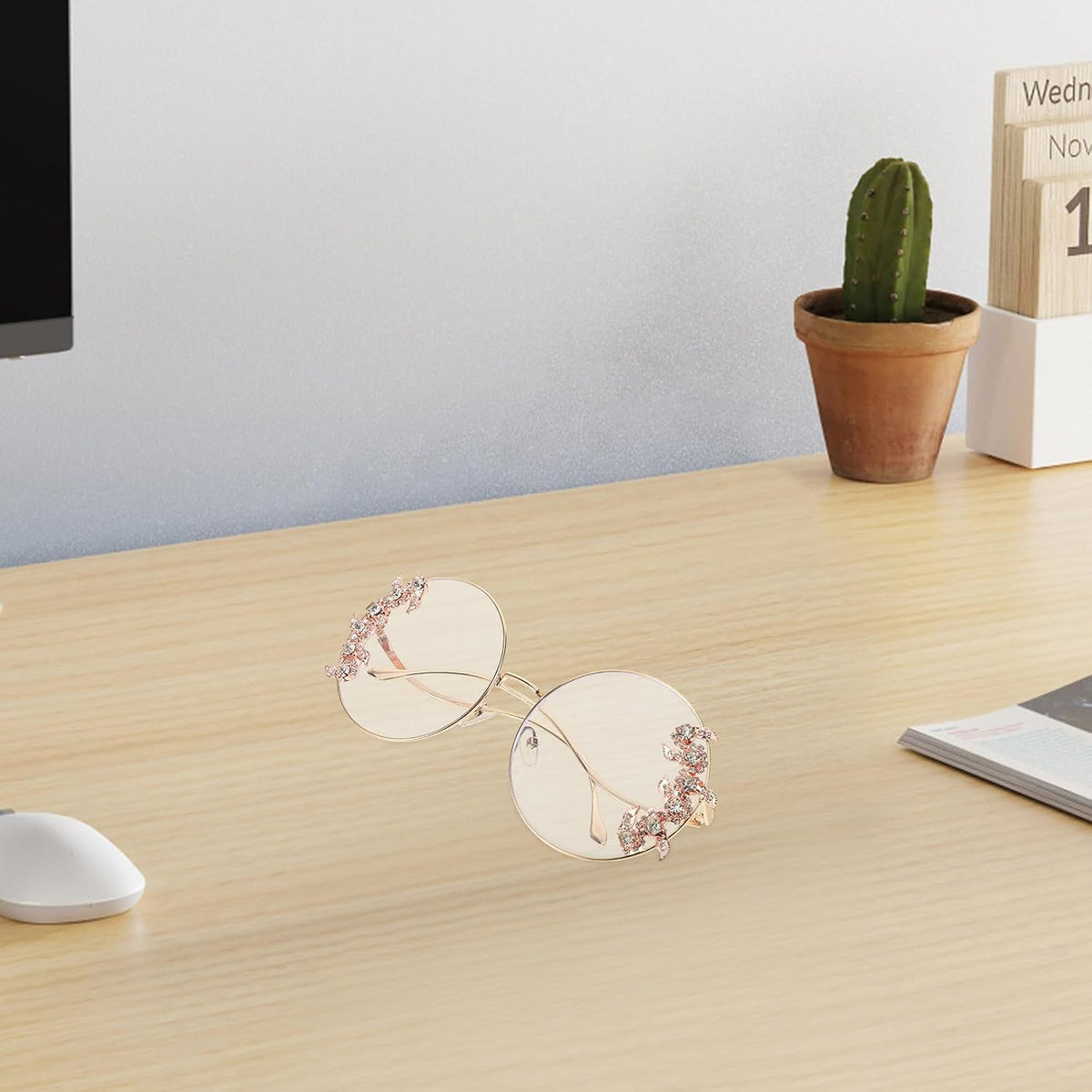 Women's Bohemian Colorful Metal Rhinestone Round Sunglasses