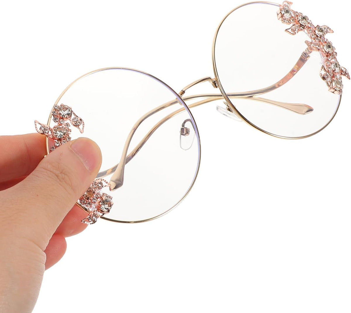 Women's Bohemian Colorful Metal Rhinestone Round Sunglasses