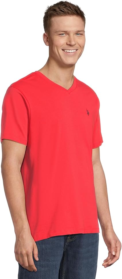 U.S. Polo Men's V-Neck T-shirt, L +