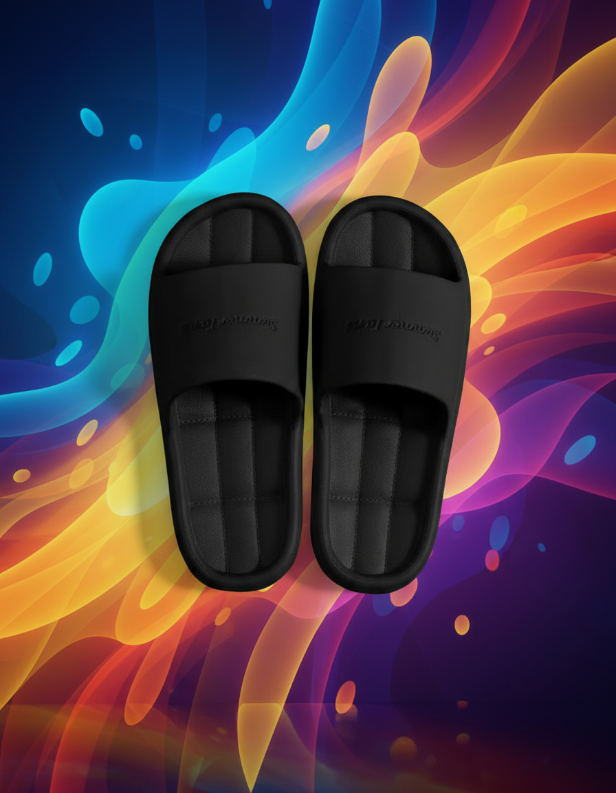 Shein Cool Black Slippers For Women, Size: 40-41