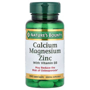 Nature's Bounty, Calcium Magnesium Zinc with Vitamin D3, 100 Coated Caplets >