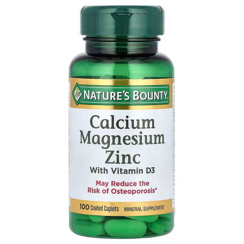 Nature's Bounty, Calcium Magnesium Zinc with Vitamin D3, 100 Coated Caplets >