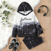 Pat Pat 2pcs Kid Boy Cloud Print Colorblock Hoodie Sweatshirt and Pants Set, 6-7T  +