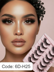 Shein 7Pairs Dramatic Fox Eye Faux Mink Eyelashes, Code: 6D-H25 +