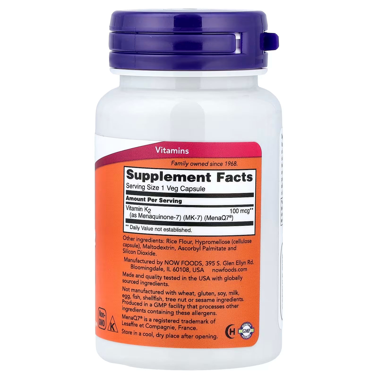 NOW Foods, MK-7 Vitamin K-2, 100 mcg, 60 Veg Capsules >