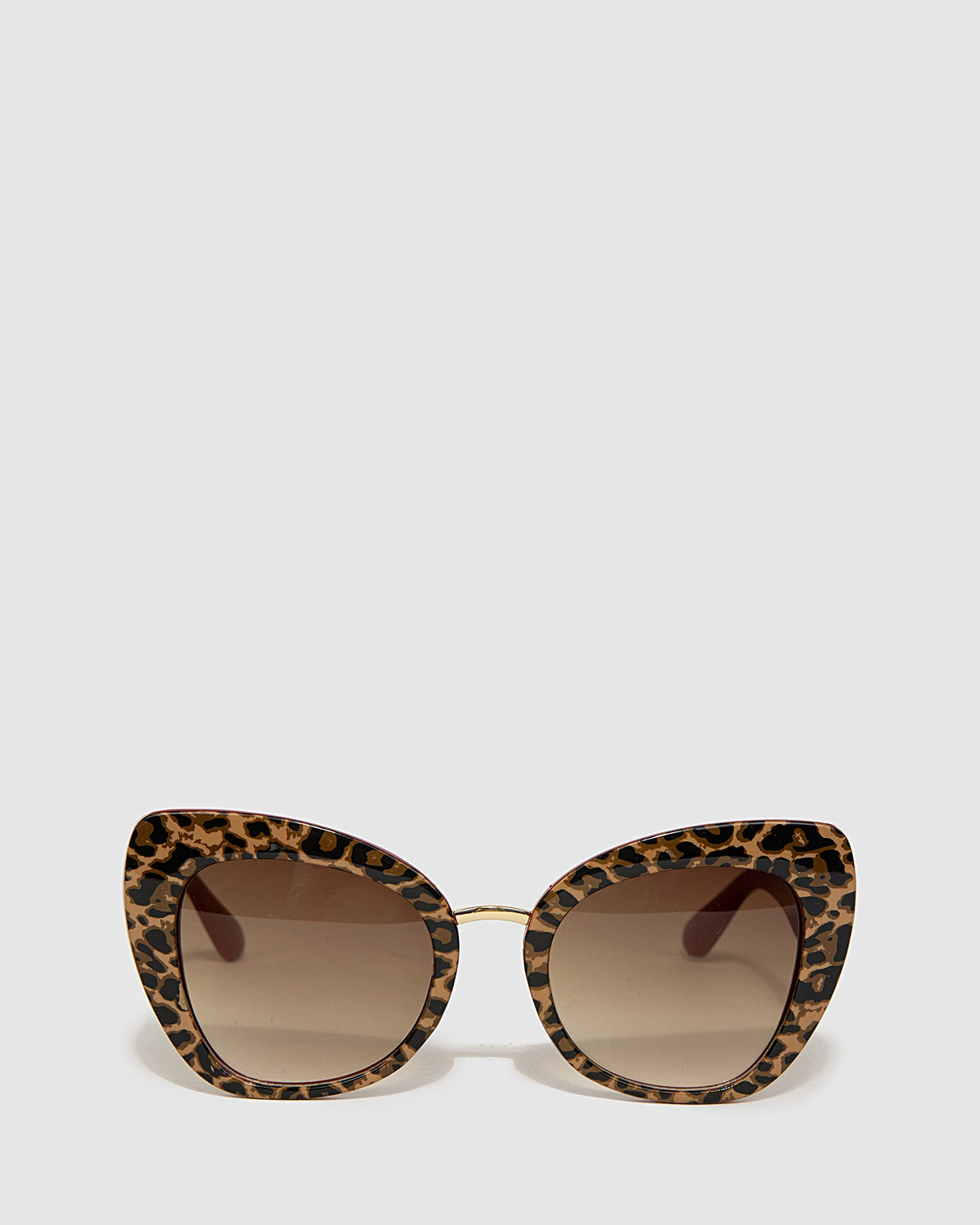 Women's Leopard Print Square Cat-Eye Sunglasses