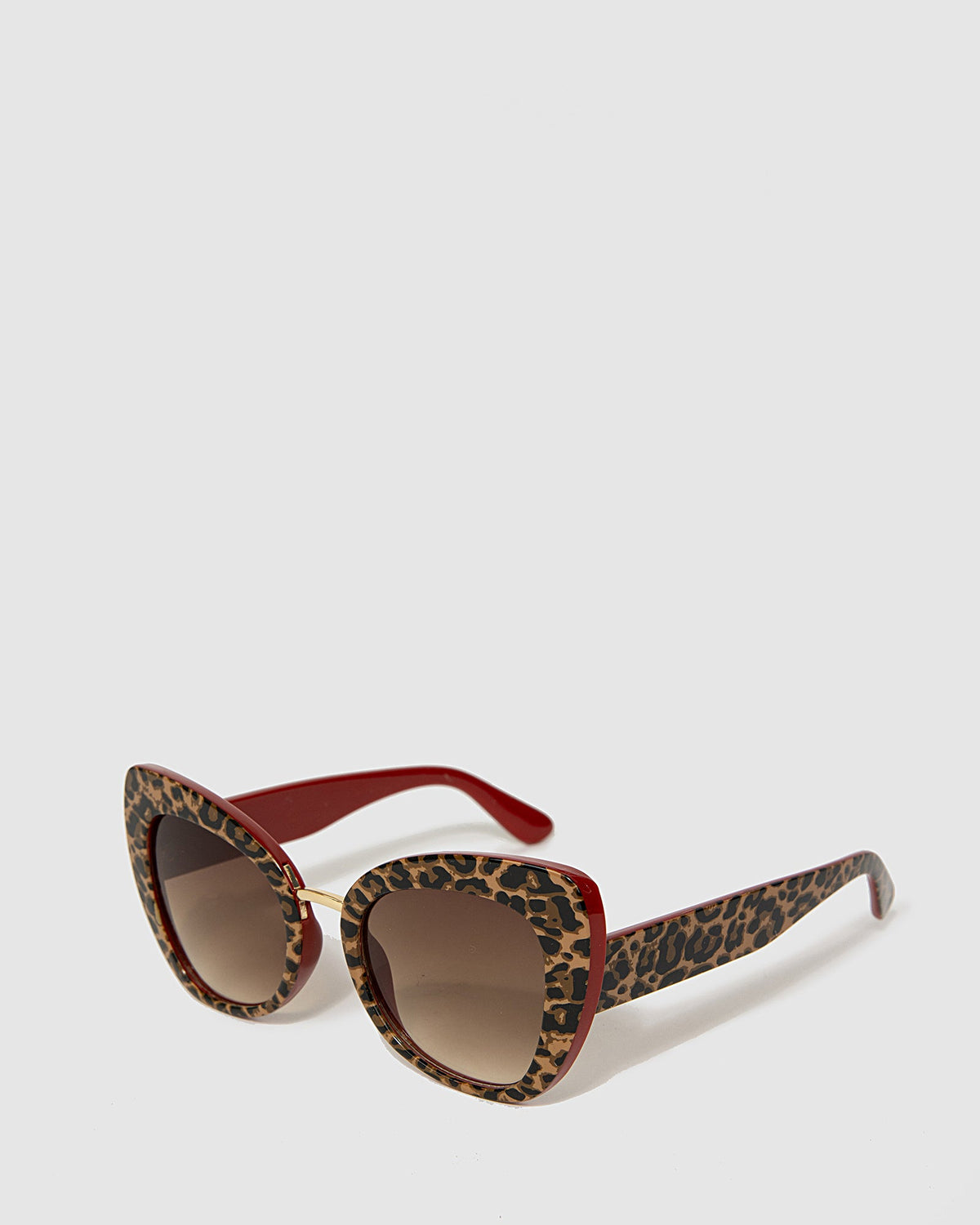Women's Leopard Print Square Cat-Eye Sunglasses