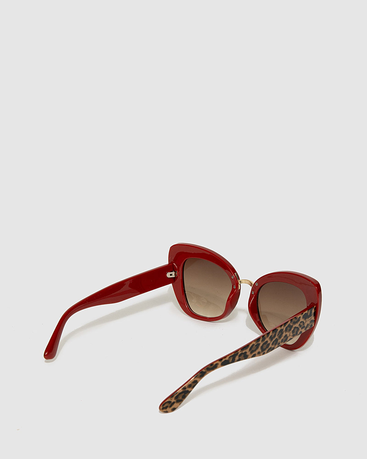 Women's Leopard Print Square Cat-Eye Sunglasses