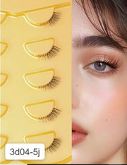 Shein 5 Pairs Wispy Catseye Natural Short Faux Mink Eyelashes, 3d04-5j -.