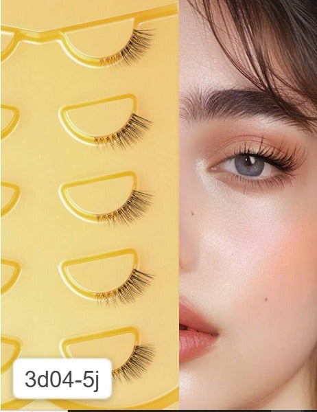 Shein 5 Pairs Wispy Catseye Natural Short Faux Mink Eyelashes, 3d04-5j -.