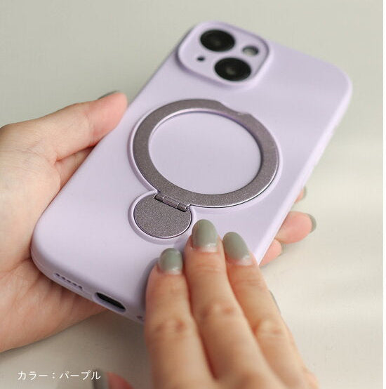 Liquid Silicone Magnetic Adsorption Protective Case With Stand For IPhone>